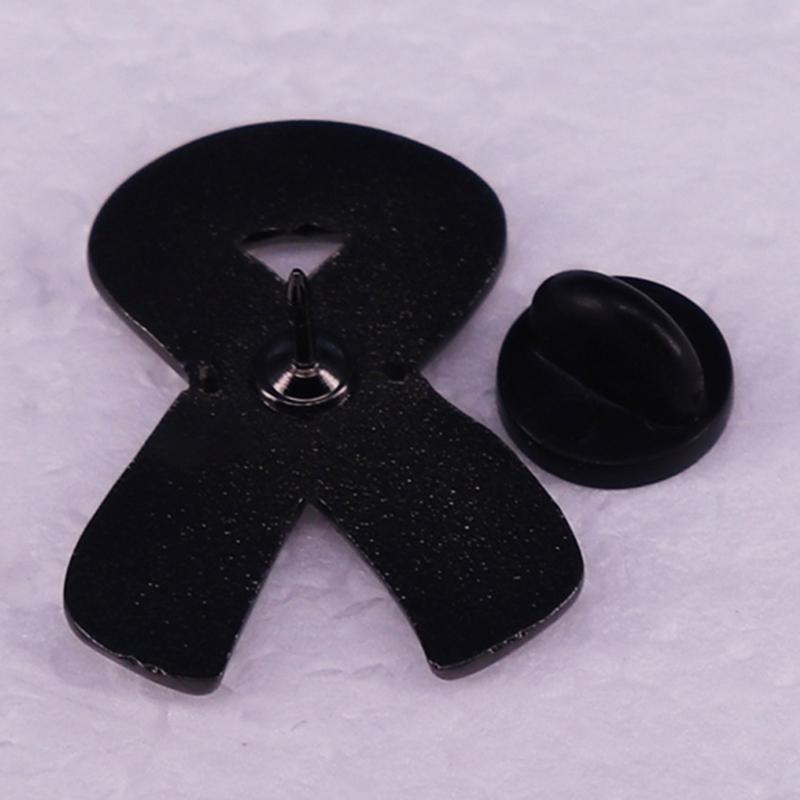 White Ribbon Enamel Brooch Pins Lung Cancers Prevention Awareness Badge Lapel Badges Jewelry Gift for Friends Nurse