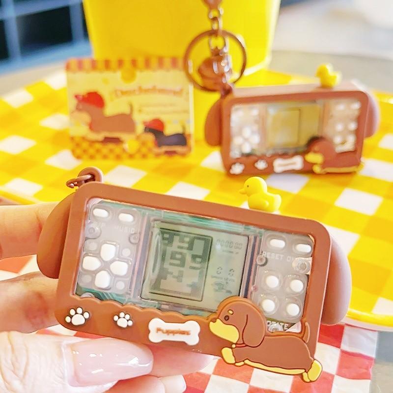 Cartoon Jinnew Dachshund Keychain With Game Machine Design For Casual Use
