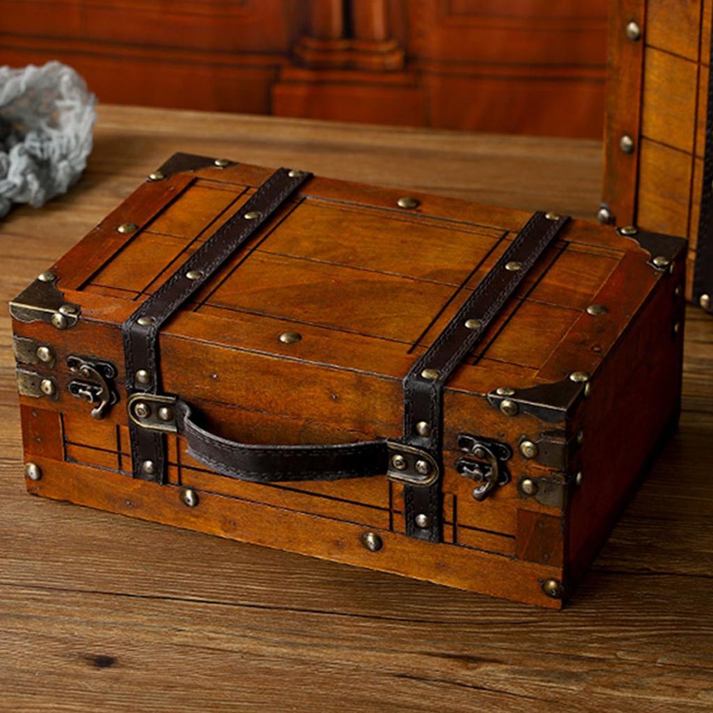 Vintage Holz Schmuckaufbewahrungsbox Antike Stile Handliche Organizer für Schmuck und Heimdekoration Täglicher Gelegenheitsgebrauch