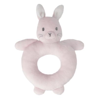 DEIGO Rassel Rassel Babyparty Geschenk Mädchen Ringrassel Hase Rosa #5704 (Sandrosa)