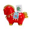 1/4Pcs Cartoon Horse Statue Rotatable Golden Ingot Gourd Money Bag Lucky Pony Figurine Home Office Desktop Feng Shui Decoration Ornament