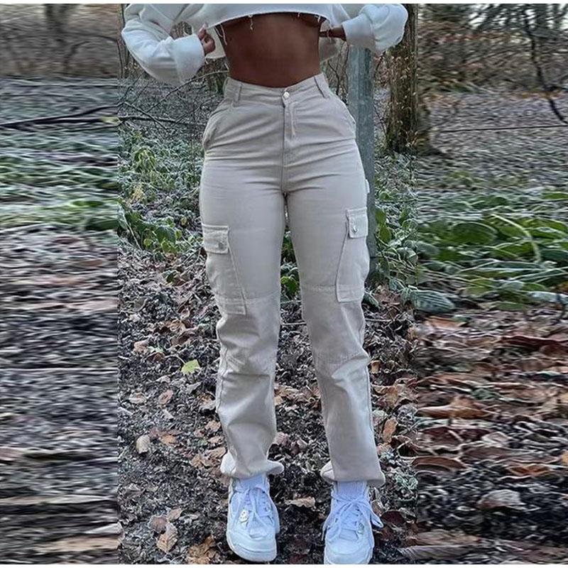 High-waisted Women Clothing Tight-legged Women Pants Casual Trousers Streetwear Fashion Multi-pocket Cargo Pant Women Streetwear