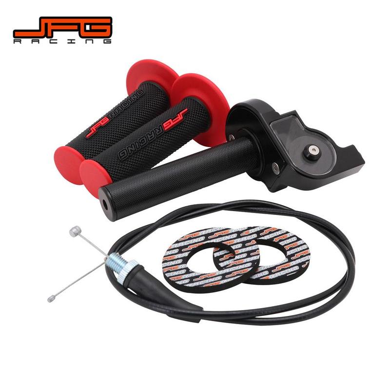 CNC Accelerator Throttle Twist Grips + Cable +Handlebar Grips Replacement For Pit Dirt Bike Minis With 7/8 Inch Application