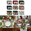 4Pieces Stylish Christmas Table Decor Placemats Table Mats for Holiday Dining Placemat Washable