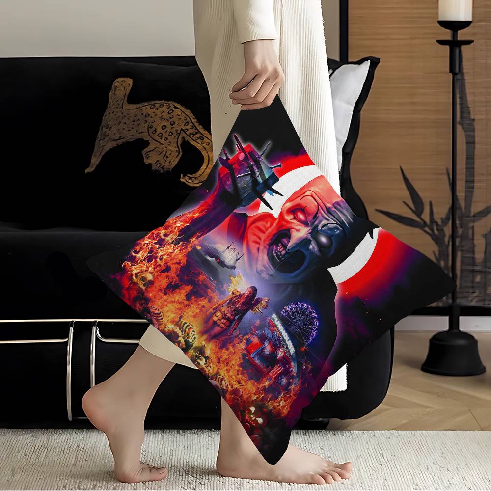 Classic Horror Movie TERRIFIER Cushion Cover Pillowcase Upholstery Sofa Throw Pillow Home Decor Pillowcas
