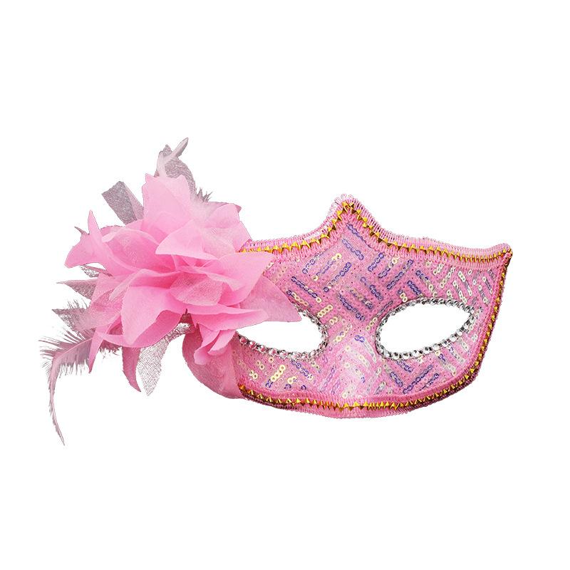 Glitter Half Face Floral Masquerade Mask Woman Venice Mask Halloween Costume Accessories For Cosplay Party