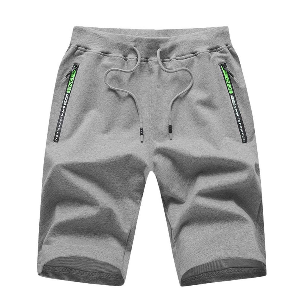 Mens Shorts Casual Workout Shorts With Elastic Waist Zipper Pockets Pant