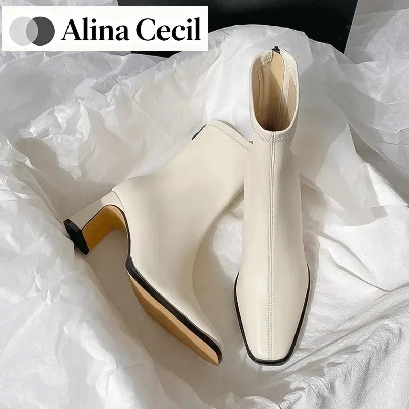 Vintage Warm Cotton Women Ankle Boots Fashion Elegant Square Toe Shoes Autumn Winter Thick Heel Women's Short Booties