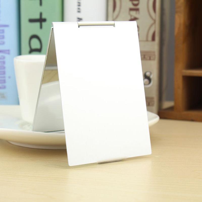 1 sztuka Składane Ultracienkie Lustro do Makijażu Biurkowe Składane Lustro do Makijażu Przenośne Aluminiowe Kieszonkowe Lustra Kosmetyczne Narzędzia do Makijażu