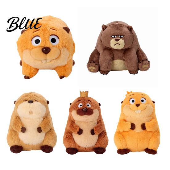 Round Plush Toy Small Soft Cute Cartoon Beaver Doll Stuffed Animal Stress Reliever Birthday Gift for Kids Movie Fans Friends Family Material