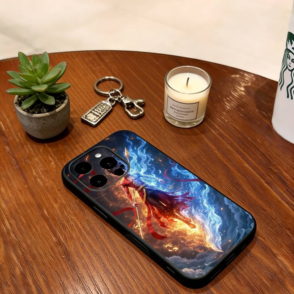 Epische Nezha Handyhülle Für iPhone 17, 16,15,14,13,12,11 Plus,Pro Max, Andere Silikon Weiche Schwarze Abdeckung