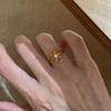PANJBJ 925 Sterling Silver Golden Flower Rings for Women Openwork Sweet Romantic Office Jewelry Gift Prevent Allergy Dropship