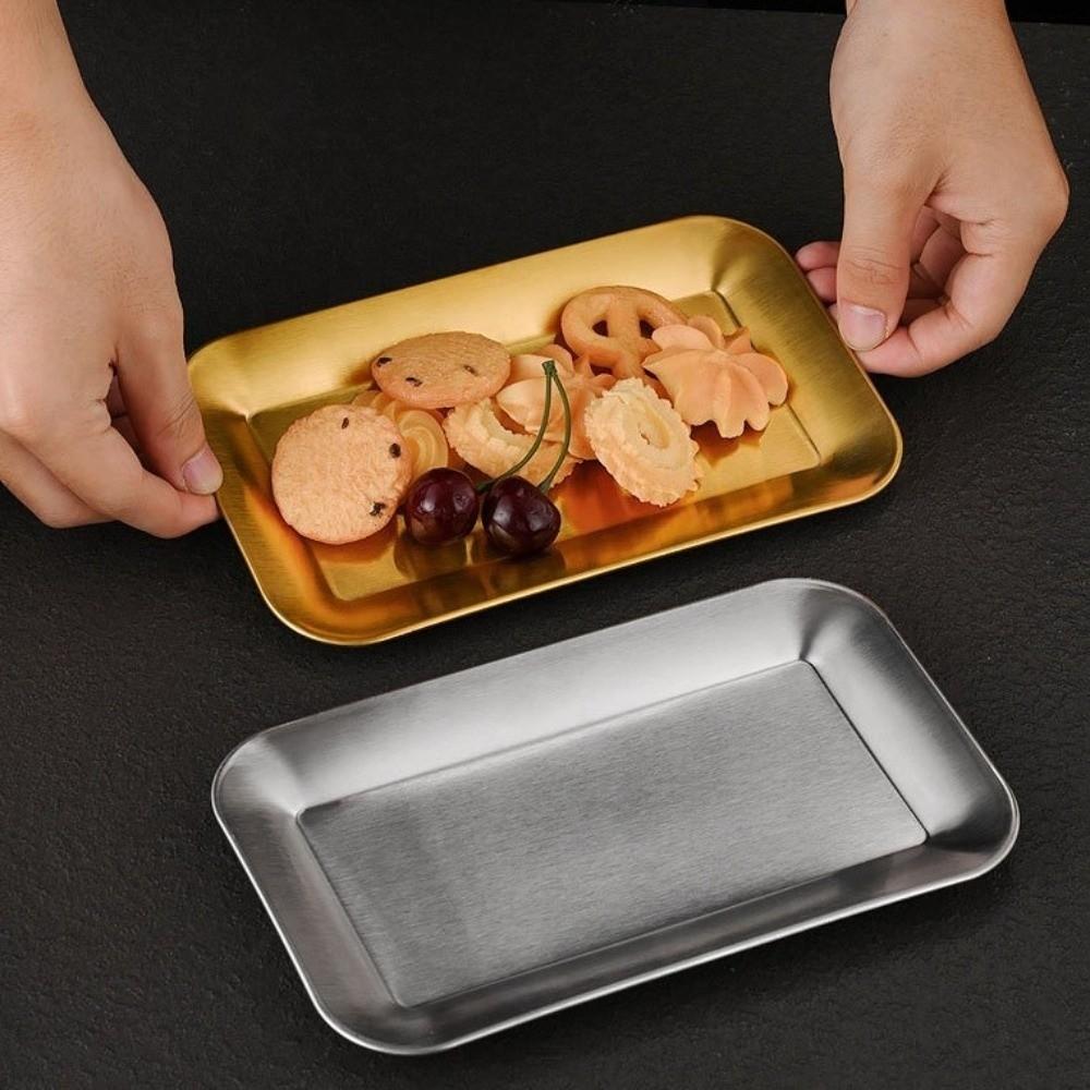 2PCS/SET Flat Design Shallow Tray Wear-resistant BBQ Plate Storage Tray Snack Dish  Food Serving