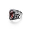 Retro Titanium Steel Creative Hand Jewelry, Stainless Steel Ruby Engraved Men'S Ring Personality Ring