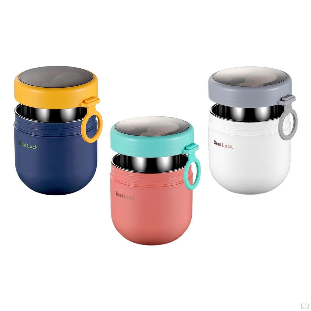 Soup Container Food Airtight Insulated 800ml with Spoon Lunch Pot Yogurt Cup