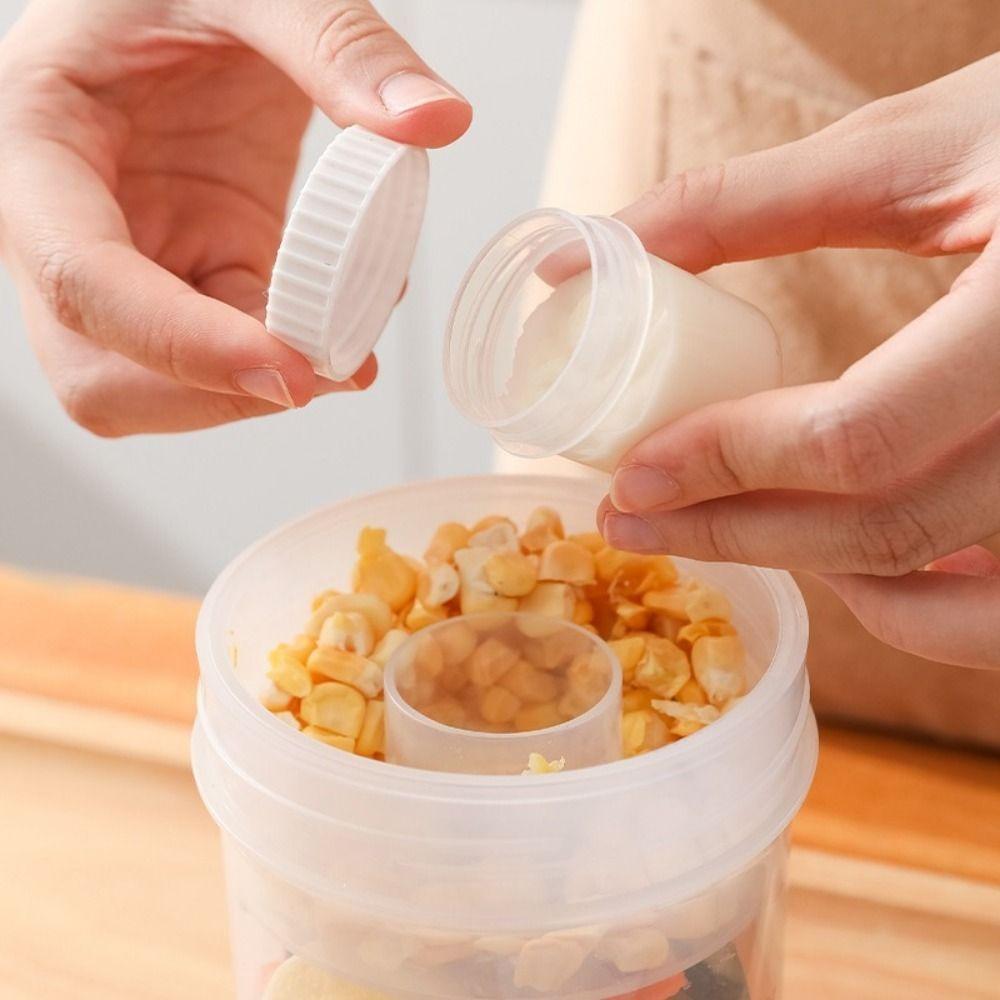 Plastic Double-Layer Salad Cup 750 Ml Oat Cup Multi-functional Breakfast Cup  Home Kitchen