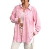New Large-sized Women's Shirt Jacket Autumn Loose Bow Print Long-sleeved Casual Shirt