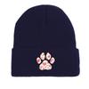 Dog Cat Paw Print Heart Knit Hat Beanie, Valentine's Day "XOXO LOVE KISS", Cozy Stylish Knitted Cap Beanie