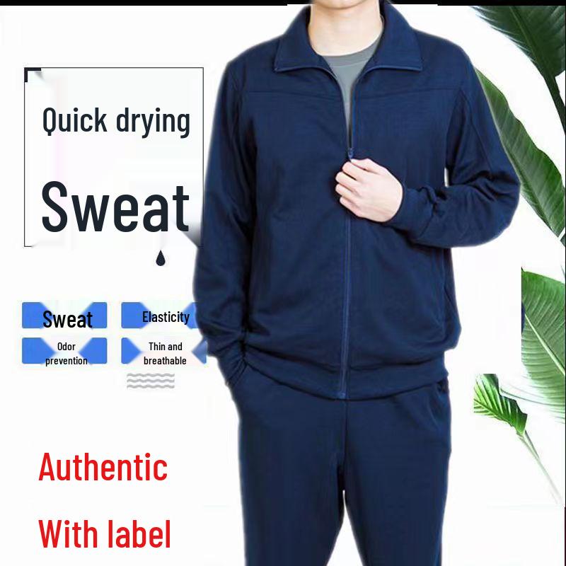 Jhua Spring-Autumn Quick-Dry Training Suit: Long Sleeve & Pants, Breathable Fitness Clothing for Sports.