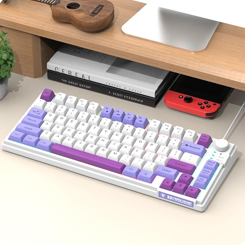 

K81 игровая механическая клавиатура 81 клавиша проводная клавиатура RGB горячая замена игровая клавиатура офисный компьютер ноутбук аксессуары