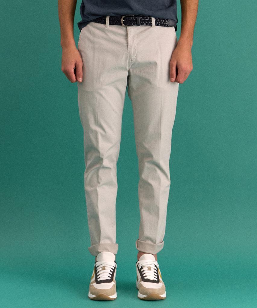 PANICALE Light Gray Micro Pattern Cotton Blend Pants