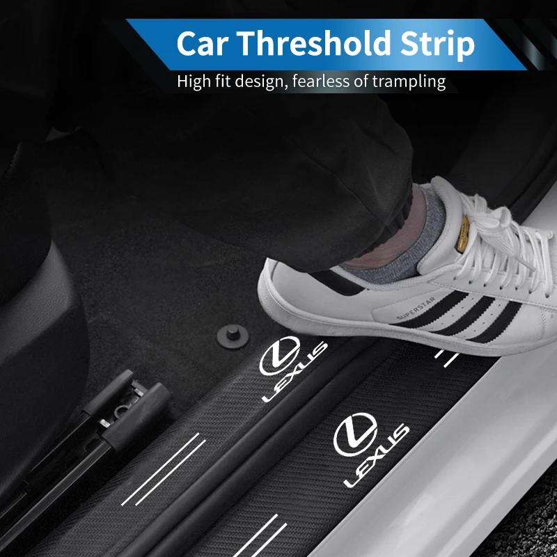 Car Door Sill Protector Stickers Carbon Threshold Strip Interior For Lexus CT ES GS NX IS250 CT200h IS300h ES300h RX400h NX30