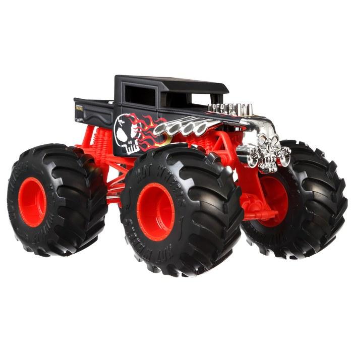 Hot Wheels Monster Trucks Big Size Bone Shaker 1/24 Scale Toy Vehicle Diecast 3+ Red HNM40 [4] Bone Shaker 1/24