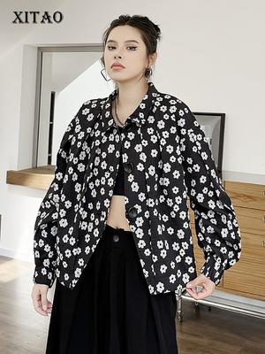Print Turn-down Collar Single Breasted Jackets DMJ5022