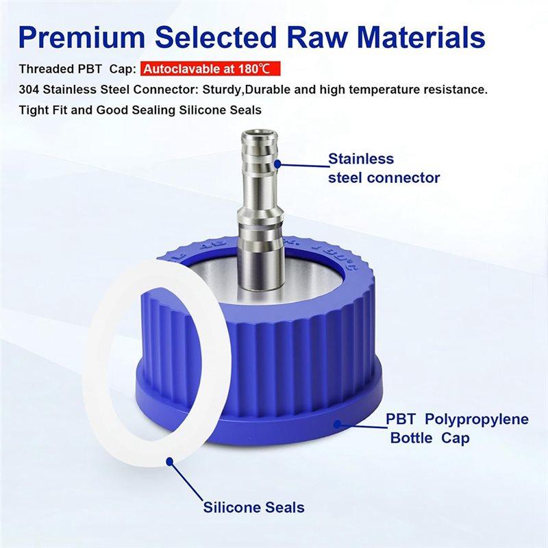 ABGR-GL45 304 Stainless Steel Safety Bottle Cap, Large Size,8-10Mm For Laboratory Use Diameter