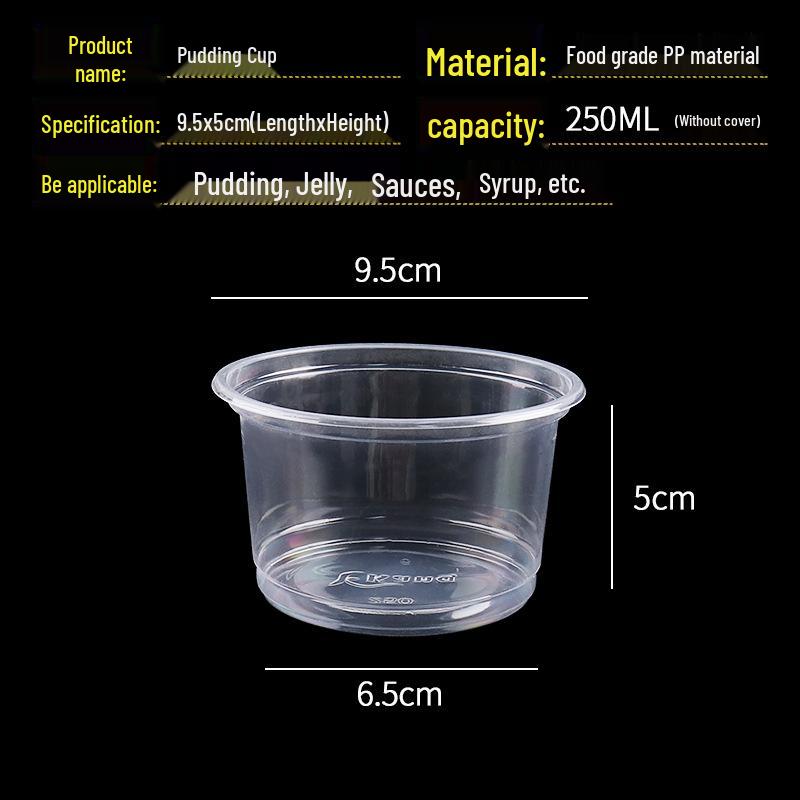 Disposable Double-Skin Milk Jelly Cup with Lid - Transparent Plastic for Pudding, Jelly, or Soup