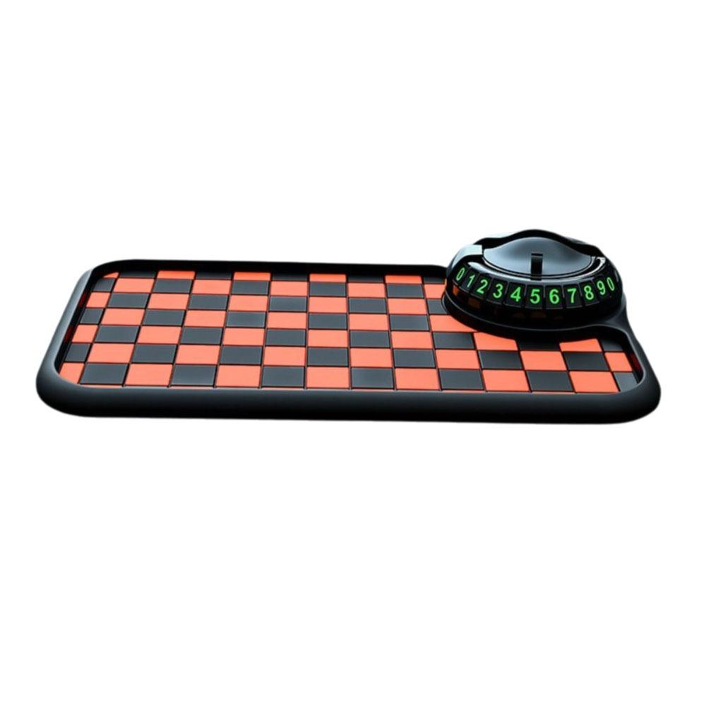 

Rotatable Dashboard Anti Slip Mat Car Phone Mount with Non-slip Pad Gadget Storage Orange with Number