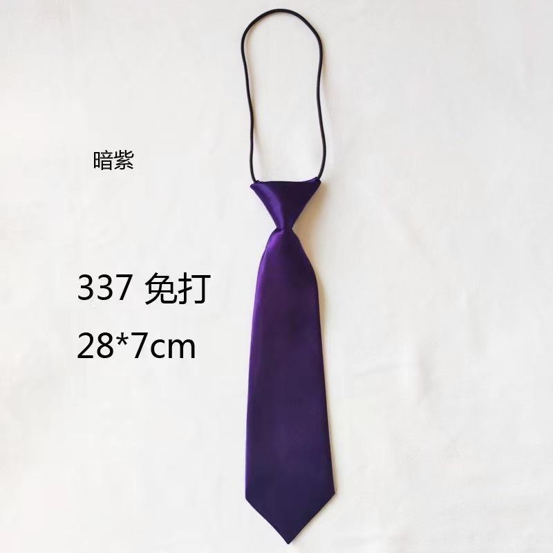 Cravată mică cu bandă de cauciuc de 28 cm, culoare solidă, cravată monocromă pentru copii, cravată scurtă, accesorii pentru băieți, cravată pentru uniformă școlară