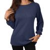 Women's Solid Color Crew Neck Loose Long Sleeve Patchwork T-shirt Top  Fall Winter New For Cross-border Trade