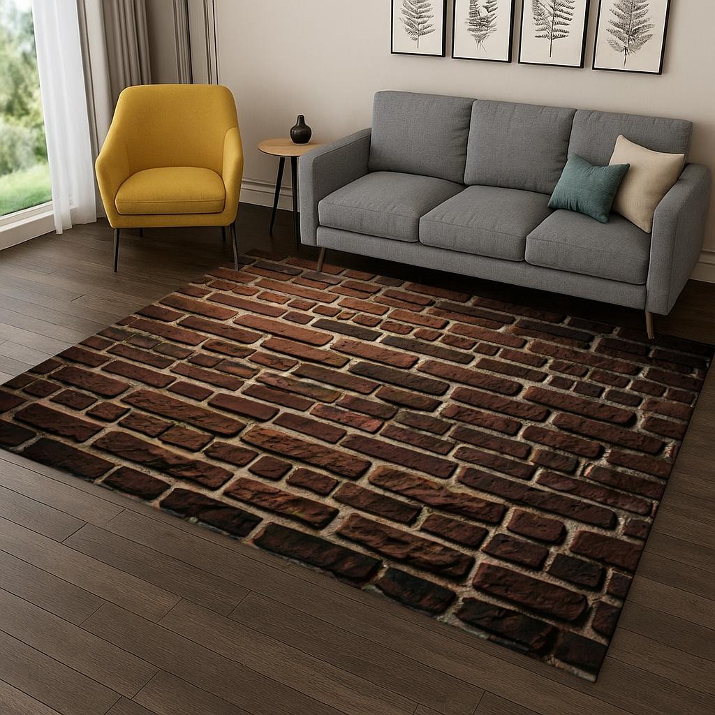 3D Brick Stone Building Wall Originality Carpet Rug for Living Room Sofa Home Bedroom Doormat Decor,Playroom Non-slip Area Rug