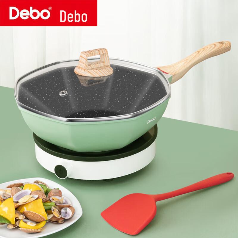 

Debo 30cm Non-Stick Octagonal Wok with Timer