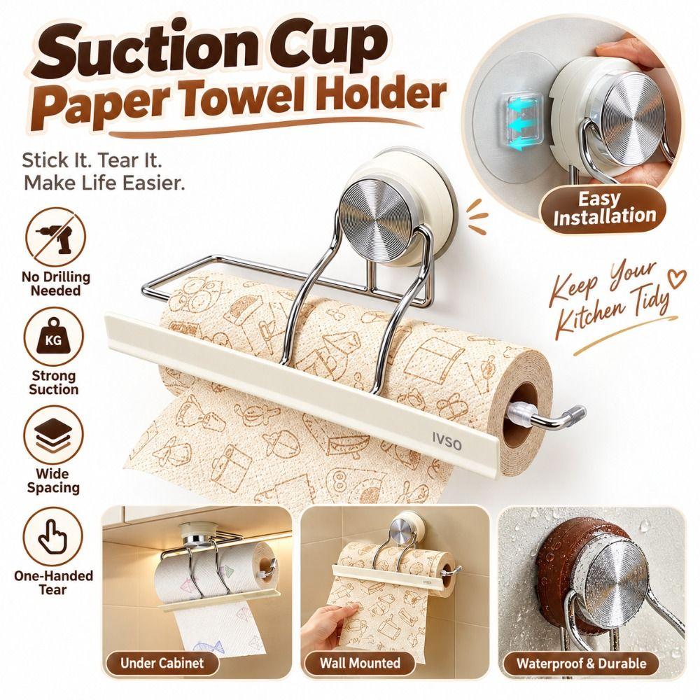 Automatic Paper Locking Kitchen Paper Holder Kitchen Storage Rack Countertop Organization