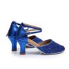 Women's Latin Tango Chacha  Ball Party Shoes Closed Toe Waltz Dance Shoes Heel Height 5CM