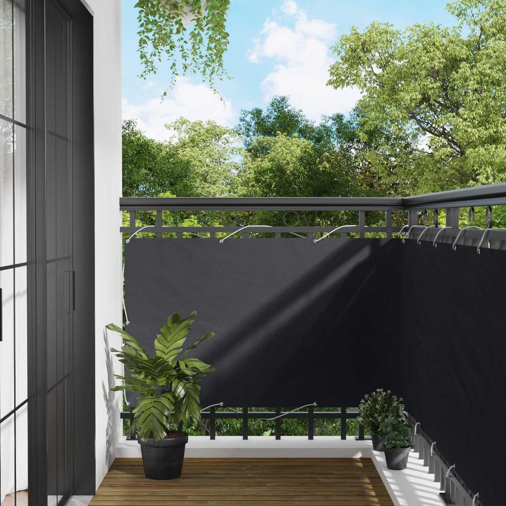 Balcony Privacy Screen Black 90 x 200 cm