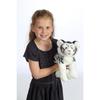 Peluche - fauve allongé 30 cm - tigre blanc