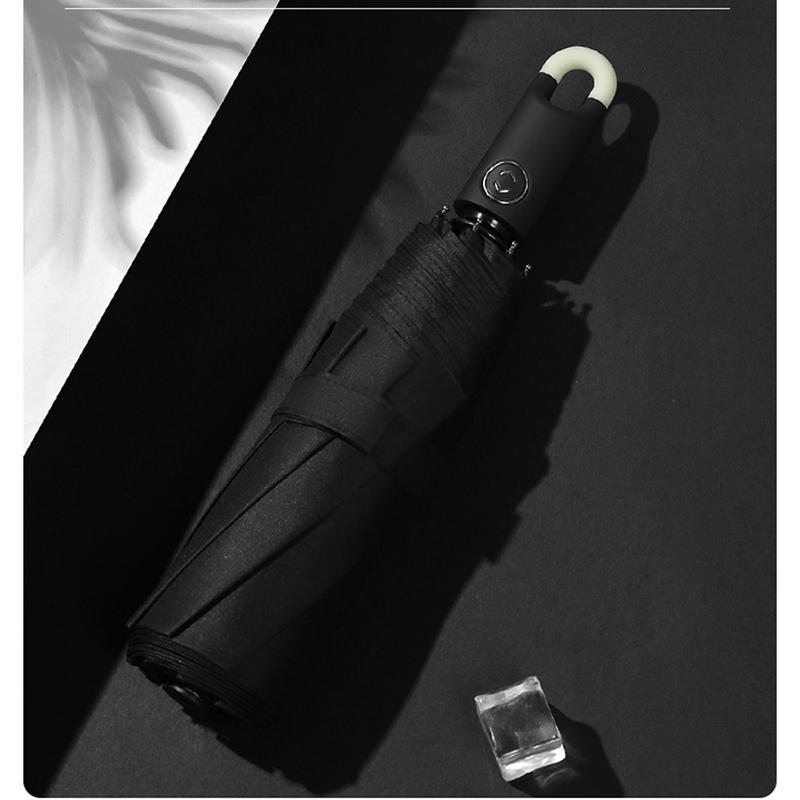 

Тройной складной зонт-круг с застежкой-пряжкой, самооткрывающийся и закрывающийся зонт, зонт с черным клеем, солнцезащитный зонт с защитой от УФ-лучей чёрный