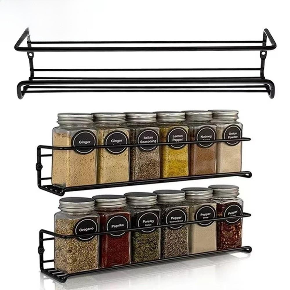 Single Layer Wall-Mounted Seasoning Shelf Carbon Steel Hanging Racks  Restaurant