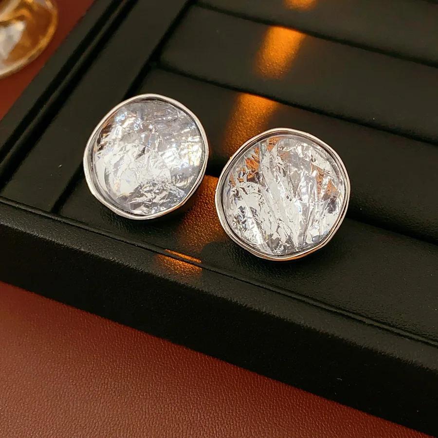 2025 Mode Runde Harz Geometrische Zirkon Sets für Frauen Leichter Luxus Einfach High-End Übertriebene Ohrringe Halskette Set