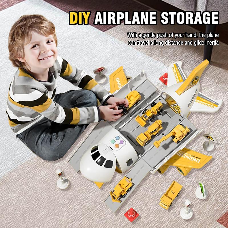 Children's Airplane Car Model Toys Inertial Model Simulation Planes Multifunctional Passenger Plane Toys Gifts for Kids Boys