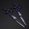 6" Naipusen Violet Crocodile Grain Hairdressing Scissors - Straight & Serrated