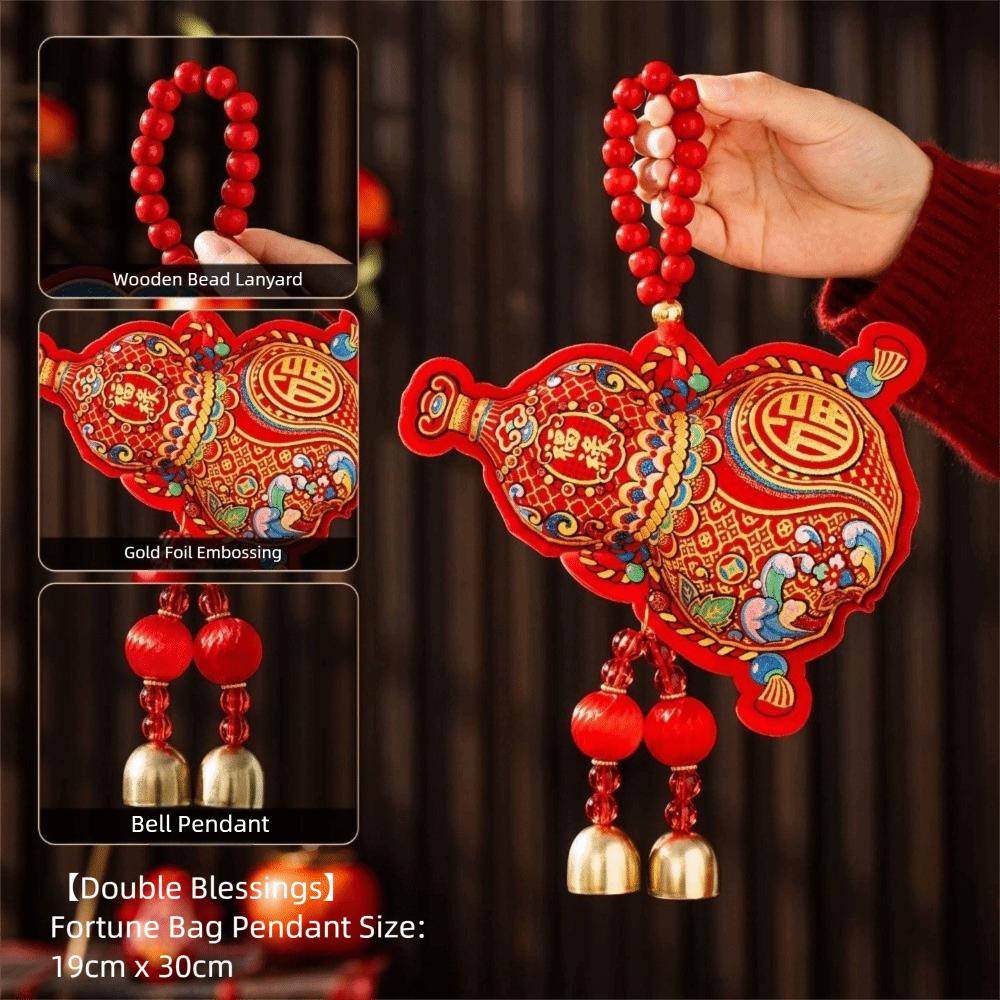 Gold Foil Embossing Festive Ornaments Bell Pendant Year Of The Horse  Living Room