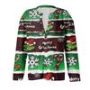 Women's Fashion Christmas Printed Long Sleeve Knitted Cardigan Button Down Jacket