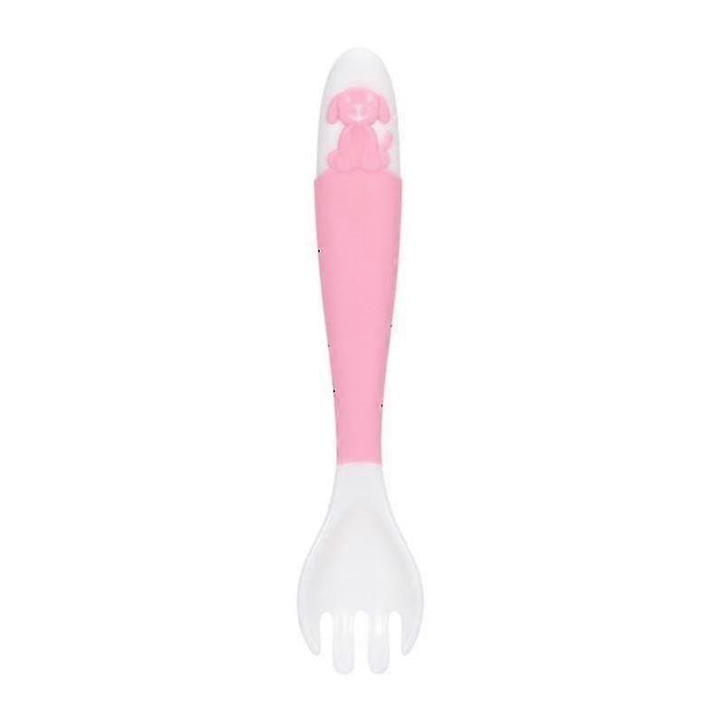 Feeding Fork Spoon Flatware Cartoon Silicone Dishware Flexible Spoon For Infants Baby Home Toddlerblue, White2pcs