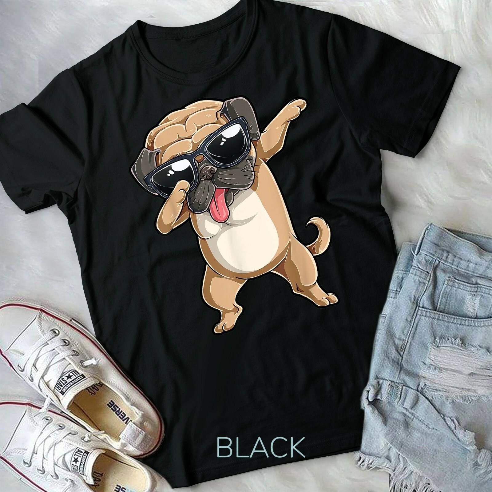 Dabbing Pug T-shirt Dog Lover Kids Boys Girls Dab Dance Gift Unisex Form T-shirt XXXXL