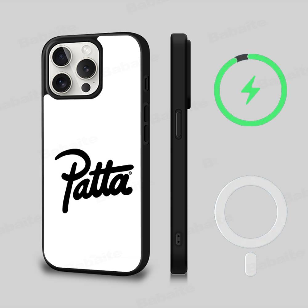 

Модный магнитный чехол P-patta для iPhone 16 15 14 13 12 11 17 Pro Max Plus, чехол с поддержкой беспроводной зарядки iPhone 12 pro