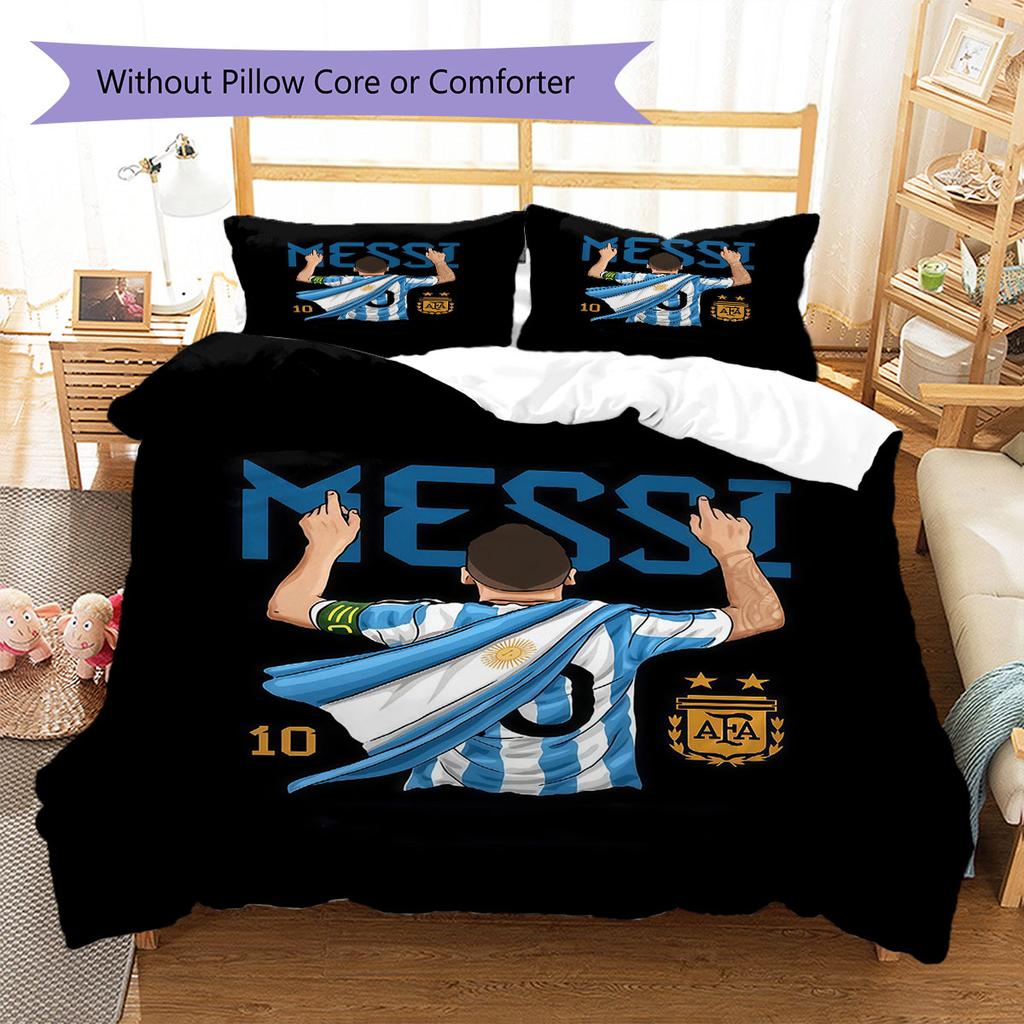 Argentina National Football Team Pattern Bedding,Quilt Set Quilt Cover Pillowcase Home Birthday Gift(1 * duvet cover + 2 * pillowcase, without core)